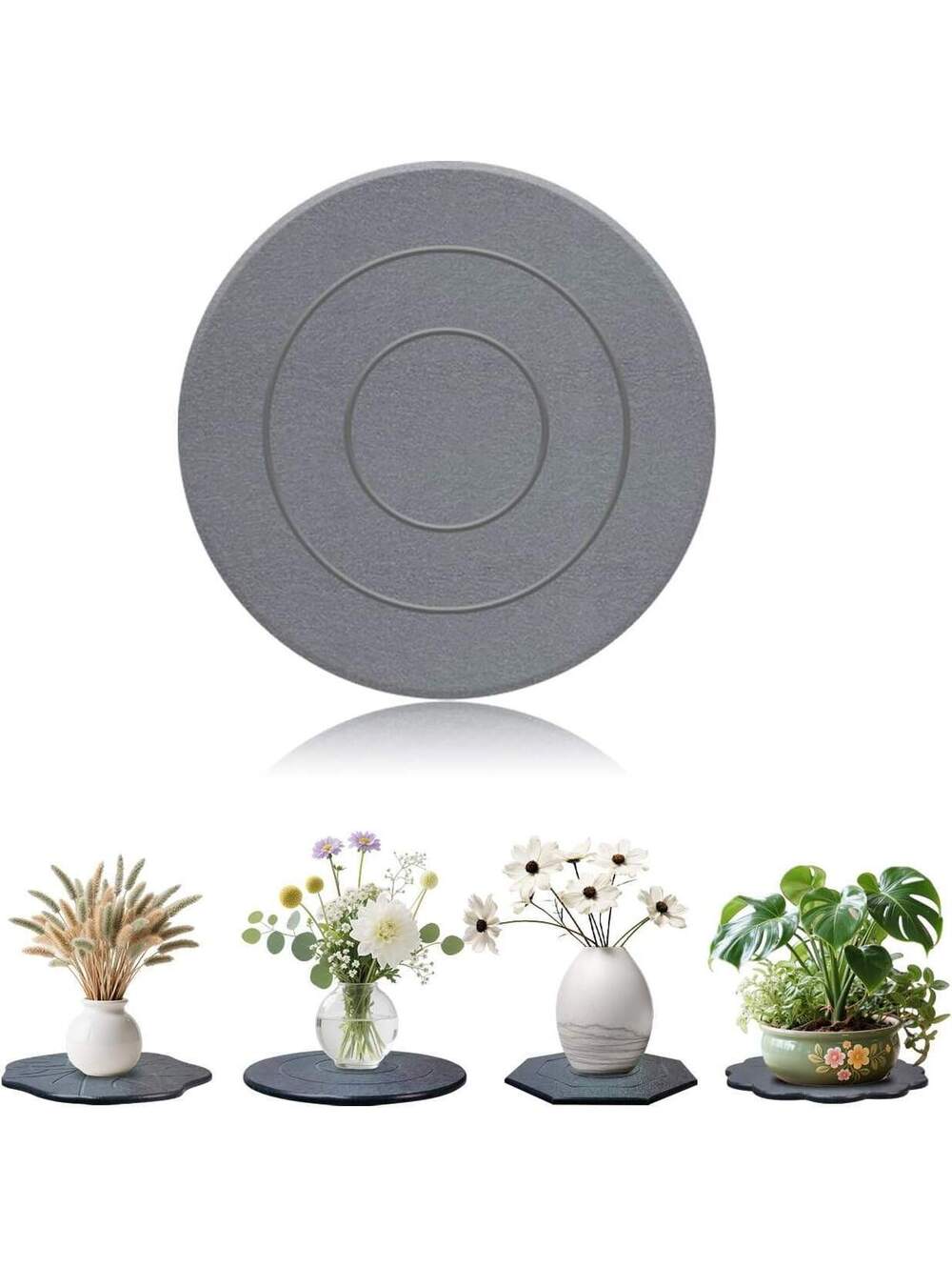 TBEECOZY Diatomaceous Earth Plant Saucer, Gray 10", plant saucer